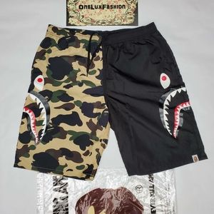 Bape 1st Camo Half Shark Beach Shorts